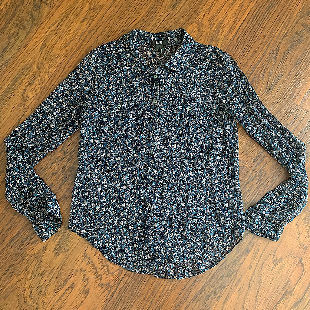Nwot Paige Silk Floral Long Sleeved Blouse